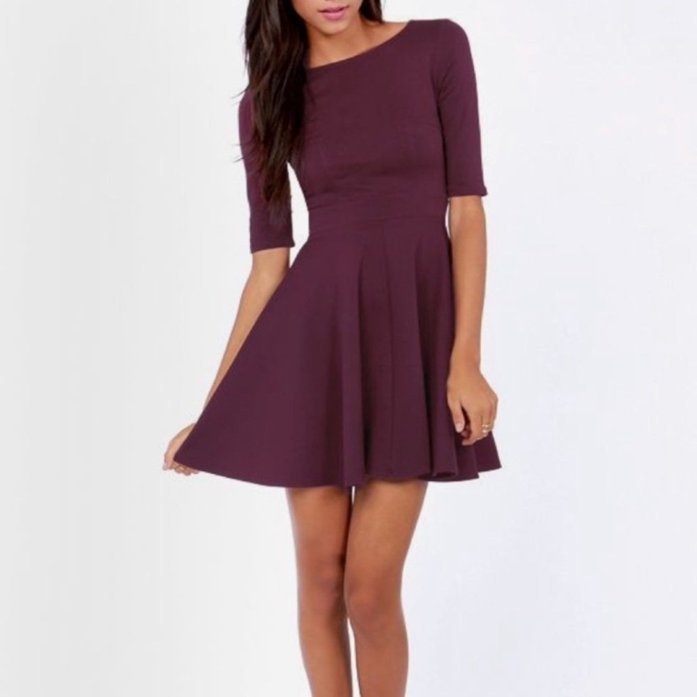 Lulu’s Just a Twirl Burgundy Dress!